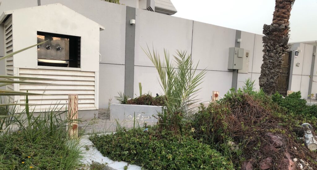 Public drinking station outside residential homes in Dubai