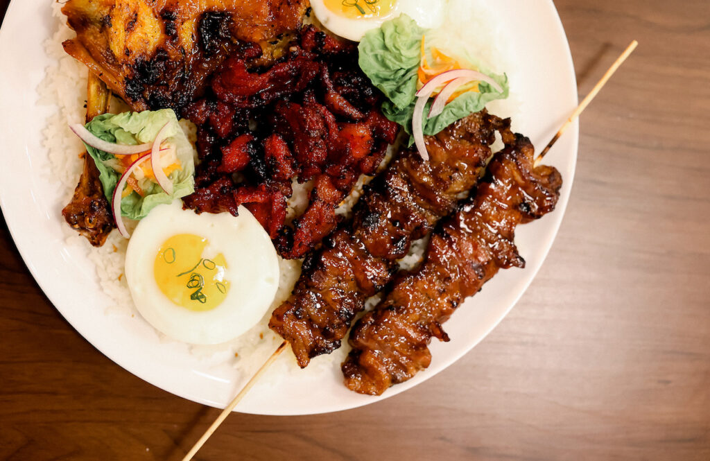Pork barbecue at Filipino restaurant Kasarap Barcelona