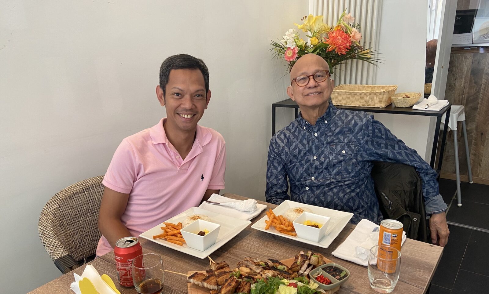 The author with retired professional dancer Rick Tuazon .