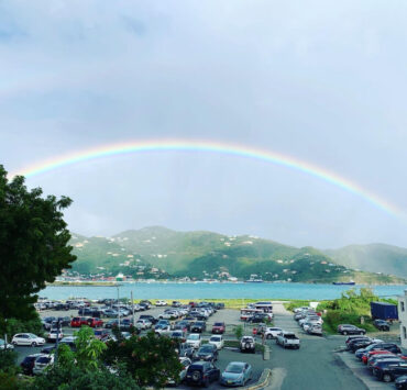 A rainbow over Tartola British Virgin Islands. Photo Dean Torno
