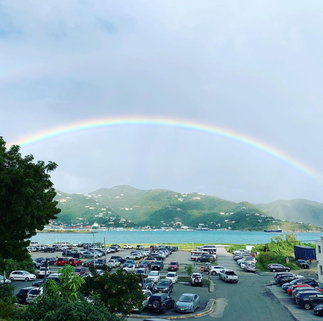 A rainbow over Tartola British Virgin Islands. Photo Dean Torno
