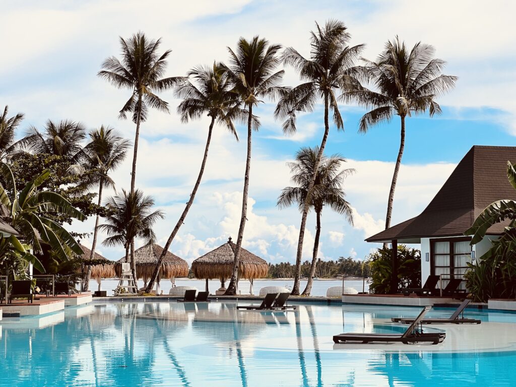 Siargao Bleu Resort and Hotel infinity pool on Siargao Island.